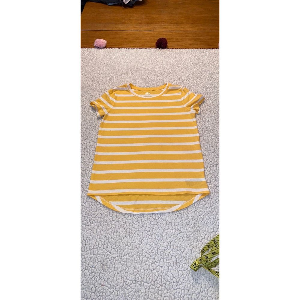 Old Navy Yellow Striped Short SleeveTee-L 10